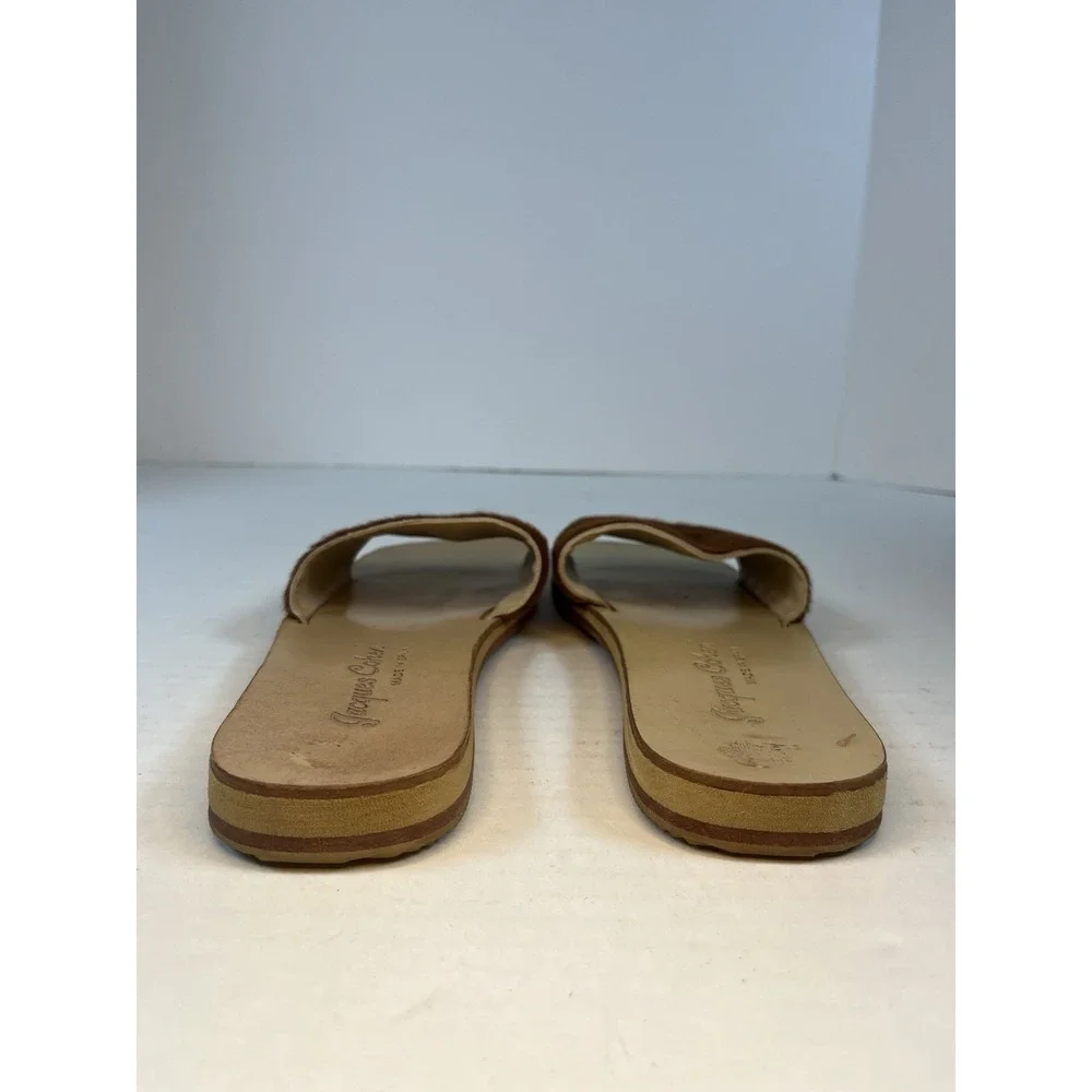 Jacques Cohen Cowhide Slides Open Toe Loop Slide Sandals Womens Size 7 Spain